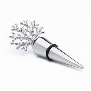 Silver Coral Metal Wine <b>Bottle</b> <b>Stopper</b> Decorative Zinc Alloy Beverage Plug With Silicone Seal Unique Wedding Party Favors - Product Image 5