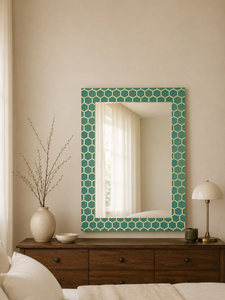 Miroir mural de design artisanal pour la décoration murale des restaurants et des hôtels, articles de décoration tendance pour hôtels et maisons, miroirs décoratifs en os incrusté - Product Image 6