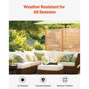 Pannello Divisorio in Legno da Esterno 91 cm L x 193 cm H, Schermo Privacy Autoportante per Arredo Patio - Product Image 4