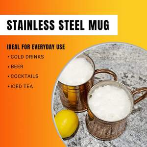 Tazas de Cerveza de Cobre Real de Alta Calidad, 400 ml, Ecológicas, Aptas para Alimentos, con Asa, para Oficina, Picnics y Bares, Precio al por Mayor Personalizado - Product Image 3