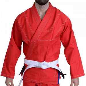 ชุดยูนิเซ็กซ์ผ้าฝ้ายยืด 100% ระบายอากาศได้ดี สำหรับบราซิลเลียนยิวยิตสู (BJJ)  พร้อมปักโลโก้ได้ตามต้องการ ชุดฝึกศิลปะการต่อสู้สำหรับผู้ใหญ่ ใช้ในยิม MMA รับผลิตแบบ OEM - Product Image 1