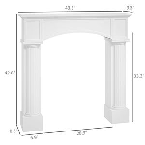 Caminetto Elettrico Autoportante Bianco con Cornice 43.3" L x 42.8" A - Product Image 3