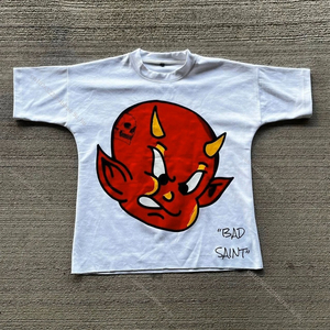 Camiseta Oversize para Hombre con Estampado Gráfico Personalizado, Estilo Urbano, Algodón Lavado Vintage, Unisex, Diseño Graffiti, Venta al Por Mayor OEM - Product Image 4