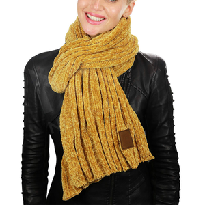 Écharpe longue en tricot pour femme, couleur unie, isolation thermique, accessoire chaud d'hiver, style classique, matière acrylique - Product Image 4