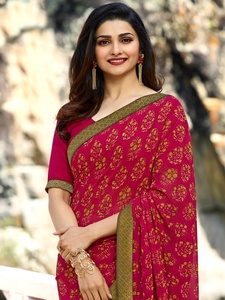 Sari traditionnel en georgette de haute qualité, nouveau design, multicolore, pour Bollywood, festival, fête, mariage, avec dentelle indienne - Product Image 5