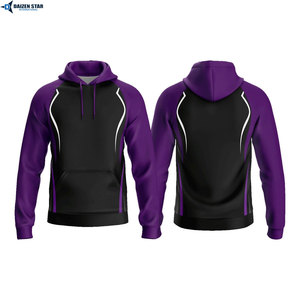 Sweat-shirt à capuche bleu pour homme, manches raglan, imprimé color block, respirant, décontracté, en polyester tricoté, coupe classique, automne, service OEM - Product Image 6