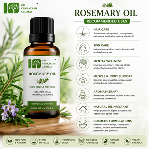Aceite Esencial de Romero 100% Puro al por Mayor para Exportación, Marca Privada |   Aroma Cosmético Destilado al Vapor de Grado Aromático para el Cuidado del Cabello y Masajes - Product Image 5