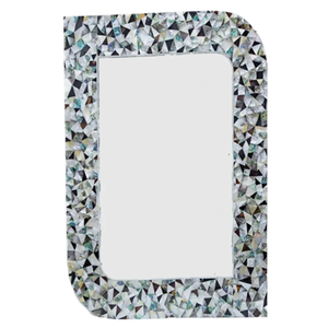 Vietnam Modern <b>MOP</b> Floral Round Mirror Handmade <b>Wall</b> Decor - Product Image 1