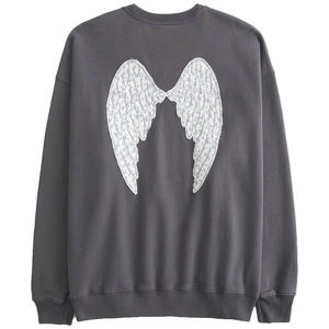Women's Crew Neck Long Sleeve Knitted Polyester/Cotton Quick Dry <b>Sweatshirt</b> <b>Embroidery</b> Letter Design Casual Winter Wear - Product Image 2