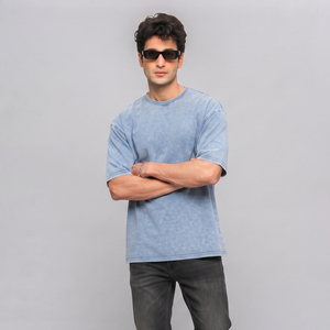 Camisetas de hombre de corte holgado, estilo vintage, con lavado mineral, de manga corta, 100% algodón, de gramaje pesado, con lavado ácido y corte cuadrado - Product Image 2