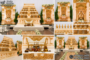Décoration de Mandapam sur le thème du Temple Divin de Tirupati pour mariage, Mandapam du Temple Royal de Rameshwaram pour mariages hindous et tamils - Product Image 6