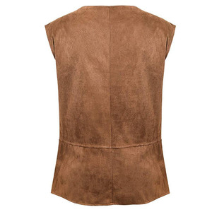 Chaleco sin Mangas Unisex Marrón de PU con Estampado de la Marca GurunaZ, Logotipo Grabado en Relieve en la Parte Delantera, Resistente al Viento, para Motocicleta, para Todas las Estaciones - Product Image 2