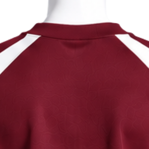 เสื้อสเวตเชิ้ตแขนยาวคอวีสีแดงเลือดหมูสำหรับผู้ชาย แบบมีแผ่นเสริม ดีไซน์ตัดต่อสีสัน สวมใส่สบาย เหมาะสำหรับออกกำลังกาย เล่นกีฬา หรือใส่ลำลอง สามารถสั่งทำได้ - Product Image 4