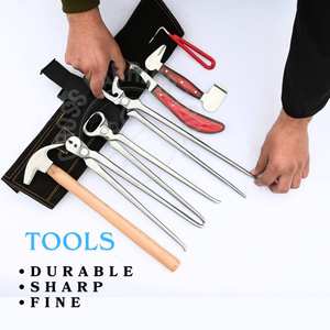 Kit Profesional de Herramientas para Herrador de Caballos con Pinza de 12 Pulgadas, Cuchillo para Pezuñas de Madera, Extractor de Clavos, Pulidor, Limpiador de Pezuñas y Martillo - Product Image 4
