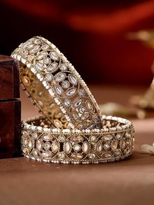 Gold Plated Alloy Cuff <b>Bracelet</b> With <b>Crystal</b> Rhinestone Channel Setting Classic Women's Wedding Jewelry - Product Image 6