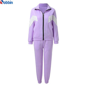 ชุดวอร์มผู้หญิงสุดฮิต สีม่วง คุณภาพสูง เสื้อฮู้ดและกางเกงขายาว ชุดวอร์มซิปแบบโอเวอร์ไซส์สั่งทำได้ - Product Image 1