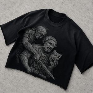 Camiseta Corta de Corte Regular para Hombre con Estampado de Calaveras en la Parte Delantera, Cuello Redondo, Estilo Urbano, 100% Algodón Tejido Transpirable - Product Image 5