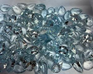 Piedra Preciosa de Aguamarina Natural AAA+++ Corte Esmeralda en Forma de Pera 6x9MM Facetada |   Piedra de Aguamarina Azul Suelta para Joyería y Venta al por Mayor - Product Image 1