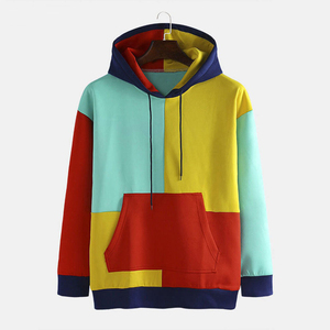 เสื้อฮู้ดดี้ผู้ชาย แขนยาว ระบายอากาศได้ดี ผ้าฝ้าย แต่งสีบล็อก - Product Image 2
