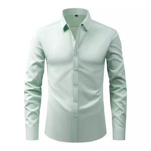 <b>Men's</b> Long Sleeve Solid <b>Yellow</b> Dress <b>Shirt</b> Turn Down Collar Formal Business Button Up Top Classic <b>Men</b> Business Office <b>Shirt</b> Form - Product Image 3