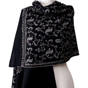 Women's Long Black Cashmere Eco-Friendly Winter <b>Wrap</b> <b>Shawl</b> & Scarf - Product Image 4