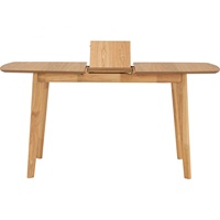 Table à manger extensible en chêne malaisien de haute qualité, plateau papillon, bois massif, gain de place, style mid-century, 6 places, mobilier de maison