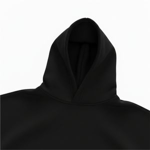 Sudadera con Capucha Negra Extra Grande con Logotipo Personalizado para Hombre, Sudadera de Algodón y Felpa, Estilo Urbano, Sudadera Lisa OEM ODM - Product Image 5