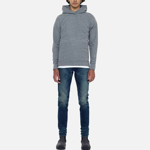 Sweat à capuche zippé latéral pour homme, style streetwear, couleur unie, 420 g/m², poids lourd, vierge, nouvelle collection, vente chaude - Product Image 6
