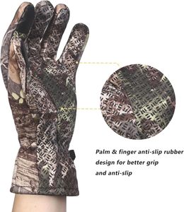 Gants de chasse camouflage, écran tactile, chauds, avec doublure polaire, antidérapants, légers, pour la chasse en plein air - Product Image 2