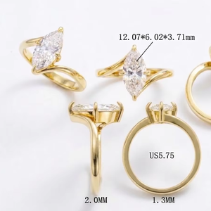 1.5 CT 14k Yellow <b>Gold</b> D VVS2 Lab Marquise Diamond Women's <b>Cocktail</b> <b>Ring</b> Rhodium Plated IGI Certified - Product Image 1