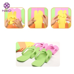 Pantoufles de pédicure jetables en mousse multicolore avec Logo personnalisé OEM/ODM, pantoufles antidérapantes 360 paires/Carton - Product Image 2
