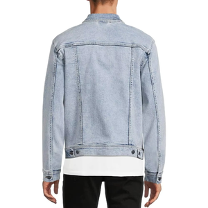 Men's <b>Lightweight</b> High Quality <b>Denim</b> <b>Jacket</b> Custom Color and Logo Breathable Canvas Fabric with Wrinkle Design - Product Image 4