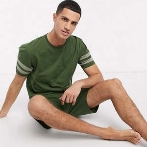 Vêtements pour hommes, ensembles 2 pièces imprimés en relief, été, 100% coton, t-shirt et short pour hommes imprimés - Product Image 1