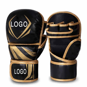 Guantes de Boxeo Profesionales MMA, Medios Dedos, Cuero PU, Gruesos, Transpirables, Correa de Muñeca Ajustable para Niños, Adultos, Hombres y Mujeres - Product Image 2