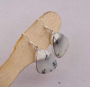 Natural Dendritic <b>Opal</b> <b>Earrings</b> 925 Sterling Silver Handmade Shalin Gemstone Drop <b>Earrings</b> Wholesale Unique Dendrite Jewelry - Product Image 6