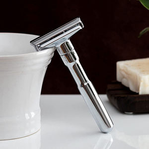 Cuchillas de afeitar de doble filo de acero inoxidable de alta calidad para barbería, no desechables, precio mayorista - Product Image 1