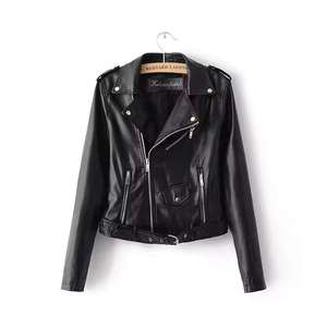 Women's Original Sheep Skin Biker Jacket with Stripe Zip Pockets Vintage Regular Fit <b>Coat</b> for <b>Winter</b> - Product Image 1
