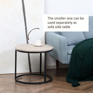 Set di 2 tavolini da caffè impilabili in ardesia con struttura in metallo per soggiorno - Costruzione resistente in MDF - Product Image 5