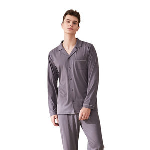 Conjunto de Pijama Modal de Manga Larga, Pijamas de Algodón para Mujer y Hombre, Ropa de Dormir de Tela Tejida Térmica y Transpirable - Product Image 5