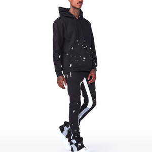 OEM Service <b>Men</b> Regular Fit Winter Hooded Casual Tracksuit Set Sportswear Anti-Bacterial Breathable Street Fashion Custom - Product Image 3