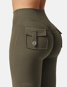 Pantalon de yoga évasé extensible pour femme, taille haute, coupe bootcut, avec poche arrière - Product Image 4