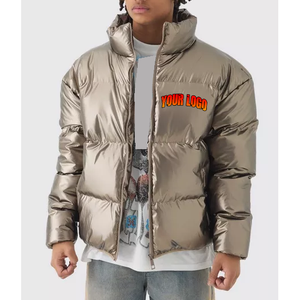 OEM ODM Custom Logo High Quality Hooded Heavy Designer Puffer <b>Padded</b> <b>Coat</b> Oversized Men's Down Bubble Men Shiny Puffer Jacket - Product Image 5