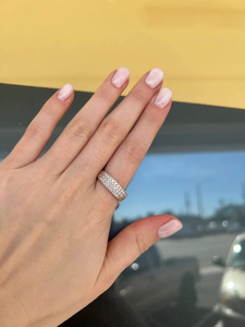 Anillo de Plata 925 con Diamante Moissanite Redondo, Estilo Hip Hop, Ideal para Fiestas y Regalos, Joyería para Mujer - Product Image 4