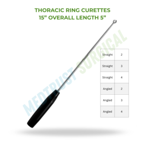 Curetas de Anillo Torácico de 15 Pulgadas, Instrumento Quirúrgico para Cirugía de Columna Vertebral, Cureta de Anillo Óseo Quirúrgica - Product Image 2