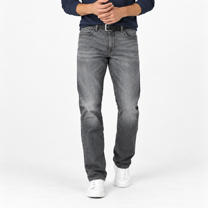 Men's Dark Wash Slim Jeans Mid Waist Vintage Denim Pants High Quality Custom Branding Wholesale Supplier - Product Image 6