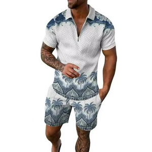 Ensemble T-shirt et short unisexe surdimensionné, vintage, écologique, personnalisé pour l'été - Product Image 3