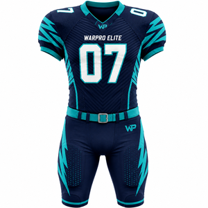 Maillot de football américain WARPRO ELITE pour homme, col en V, sublimé, manches courtes, ajusté, anti-transpiration, toutes saisons - Product Image 2
