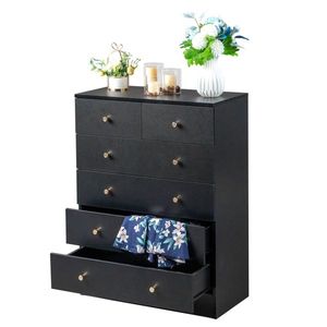 Modern Simple 6 Drawer Dresser in Black Color - Product Image 5