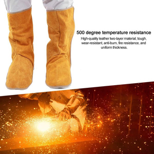 JNM SAFETY JNM-3581 Couvre-chaussures de soudeur en cuir de vachette robuste, guêtres de lutte contre l'incendie, protection personnelle résistante à l'abrasion - Product Image 3