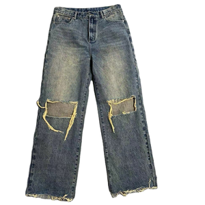 men <b>woman</b> <b>baggy</b> <b>jeans</b> costum logo - Product Image 1